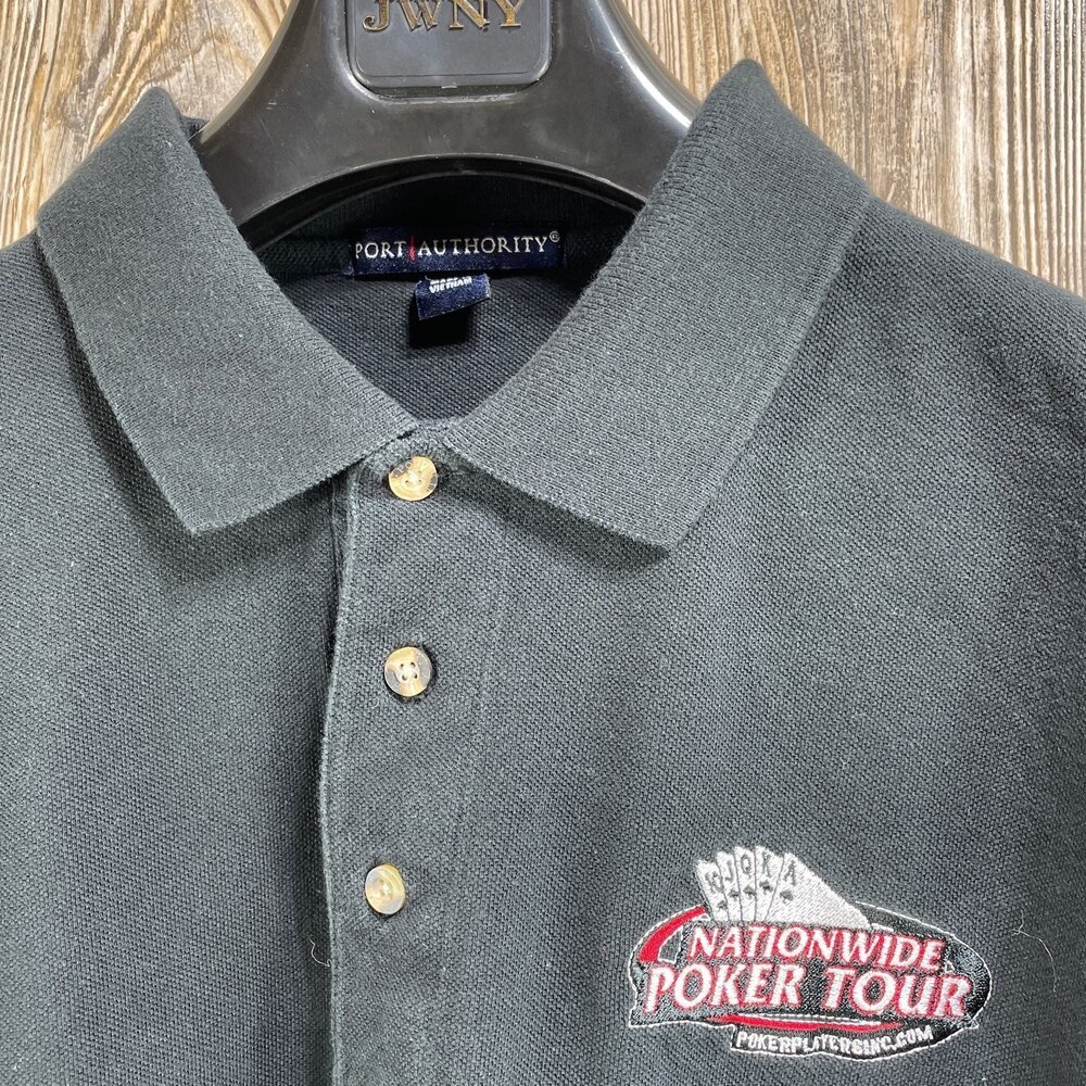 Nationwide Poker Tour Port Authority Size 2XL Men's Polo Shirt Black